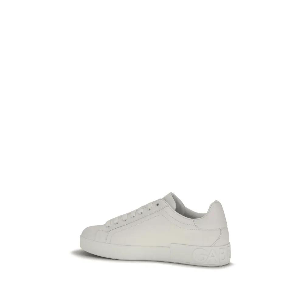 Baskets basses Dolce &amp; Gabbana Bos Taurus en cuir de veau blanc