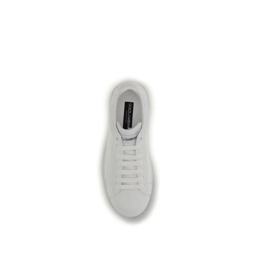 Baskets basses Dolce &amp; Gabbana Bos Taurus en cuir de veau blanc