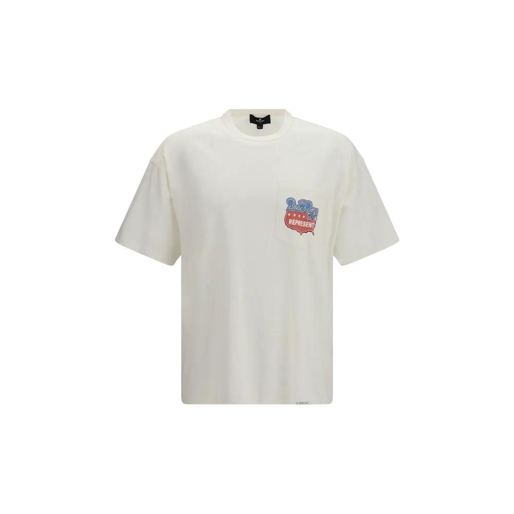 T-shirt en coton blanc Représente