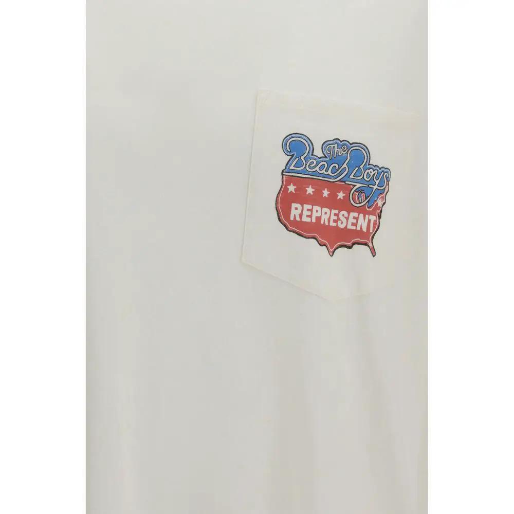 T-shirt en coton blanc Représente