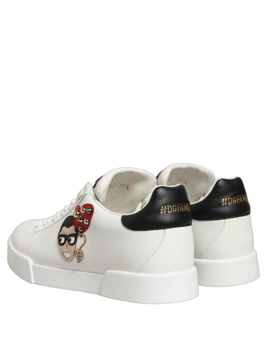 Baskets Dolce &amp; Gabbana Portofino en cuir de veau nappa blanc avec empiècements