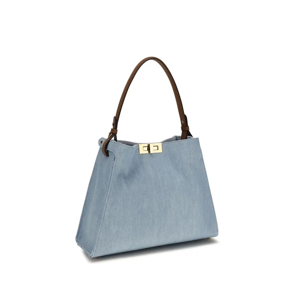 Sac bandoulière Fendi Bos Taurus en cuir de veau bleu