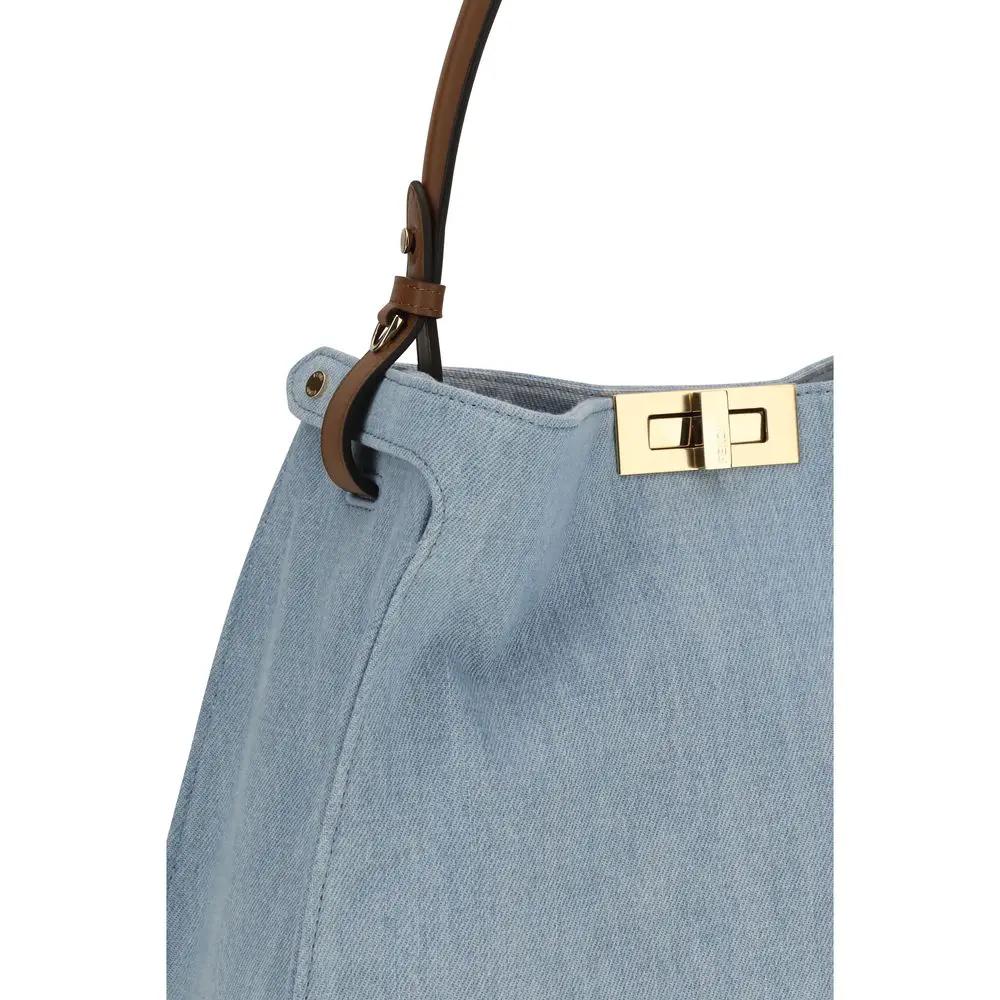 Sac bandoulière Fendi Bos Taurus en cuir de veau bleu