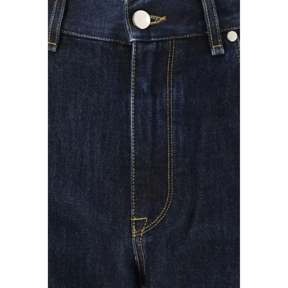 Jean droit en coton bleu Fendi