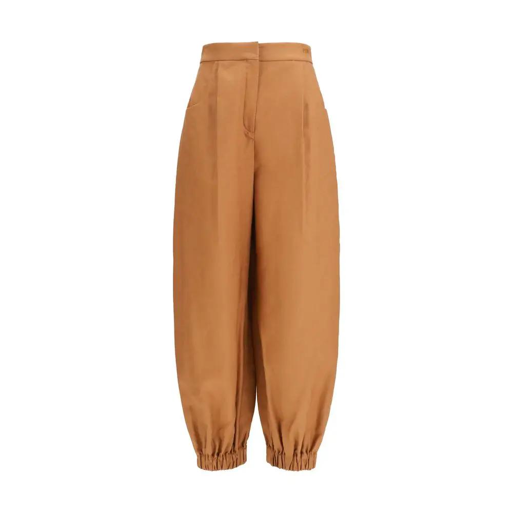 Fendi Brown Linen Casual Pants