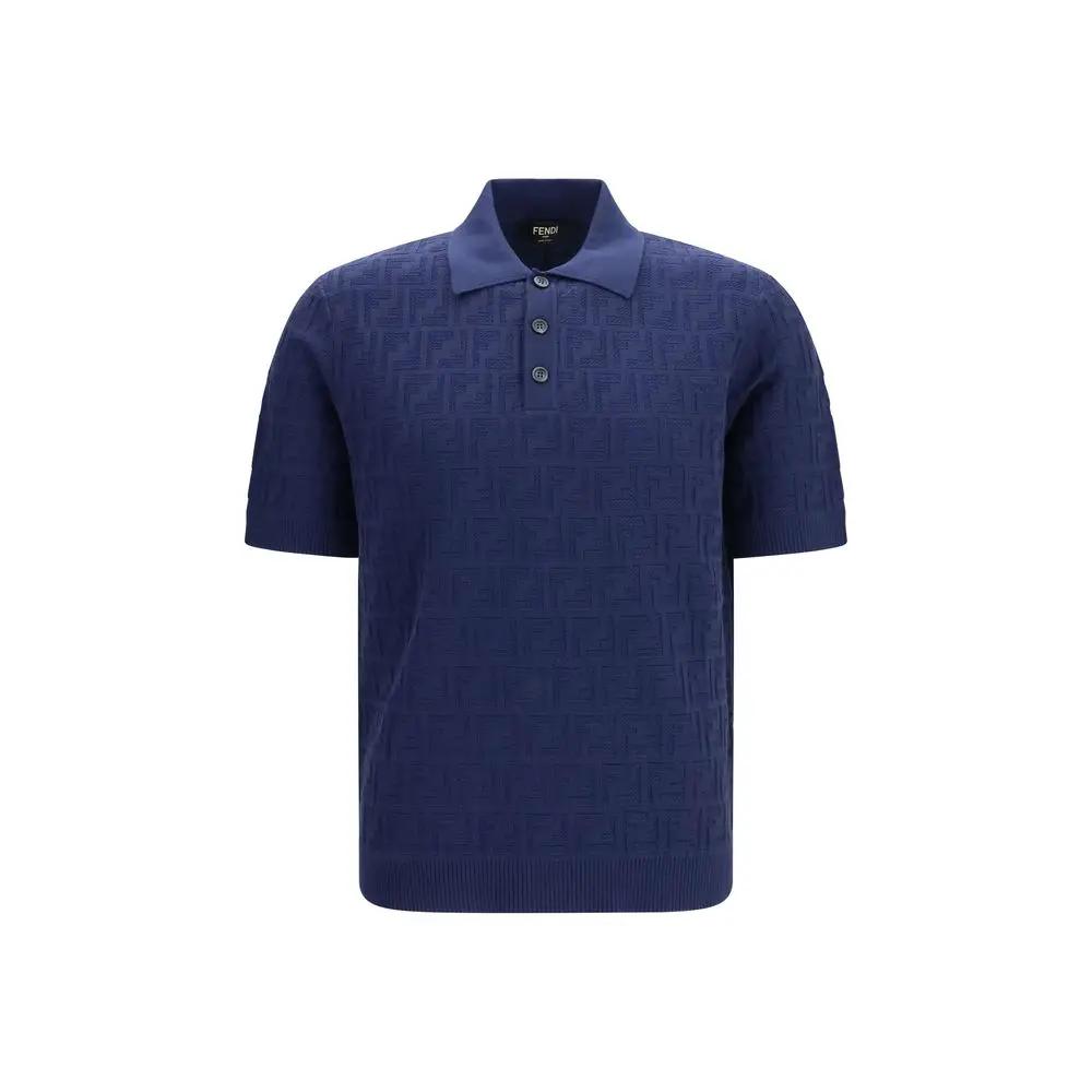 Polo Fendi bleu en coton