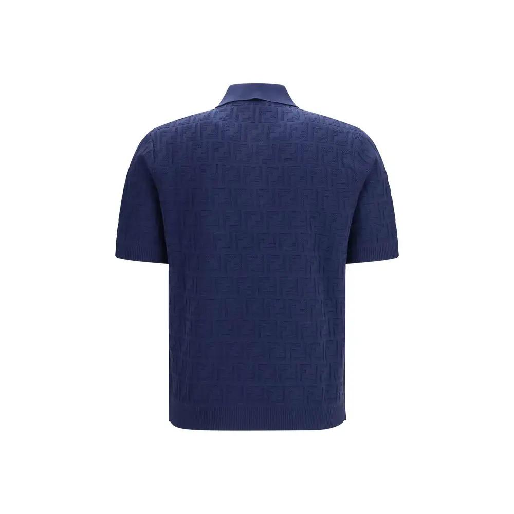 Polo Fendi bleu en coton