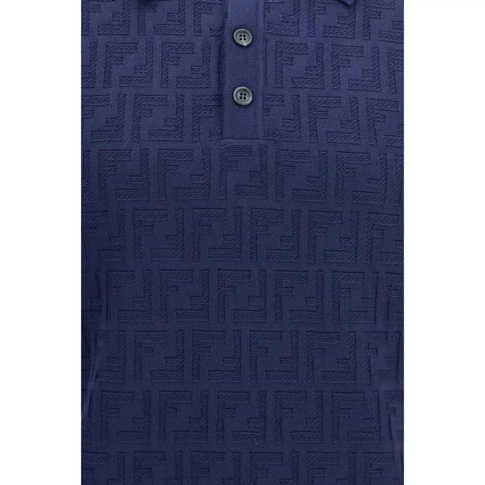 Polo Fendi bleu en coton