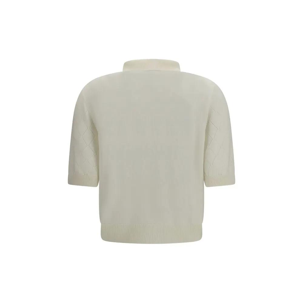 Balmain White Wool Oves Aries Polo Shirt