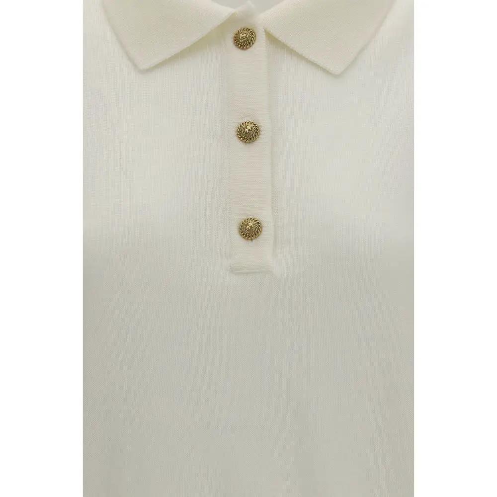 Balmain White Wool Oves Aries Polo Shirt