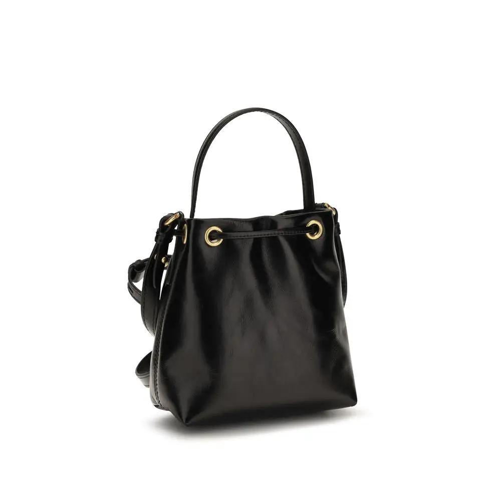 Balmain Black Calf Leather Bos Taurus Backet Bag