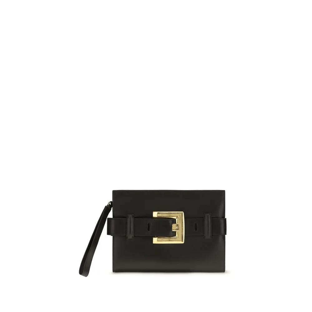 Sac à bandoulière Balmain noir en agneau Ovis Aries Aries