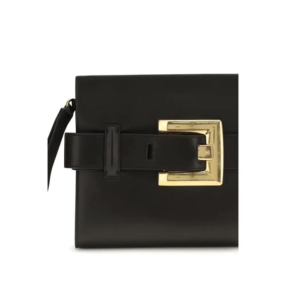 Sac à bandoulière Balmain noir en agneau Ovis Aries Aries