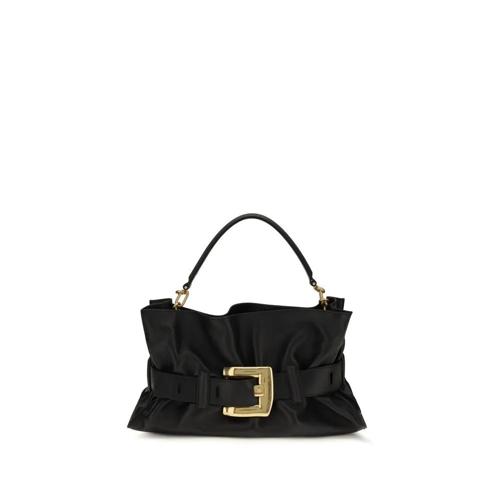 Balmain Black Calf Leather Bos Taurus Shoulder Bag