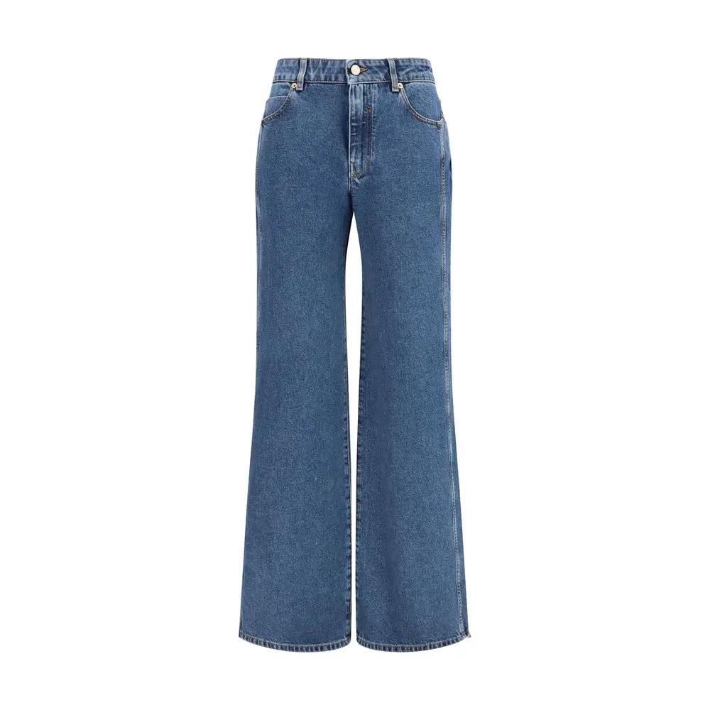 Balmain Jean en denim de coton bleu
