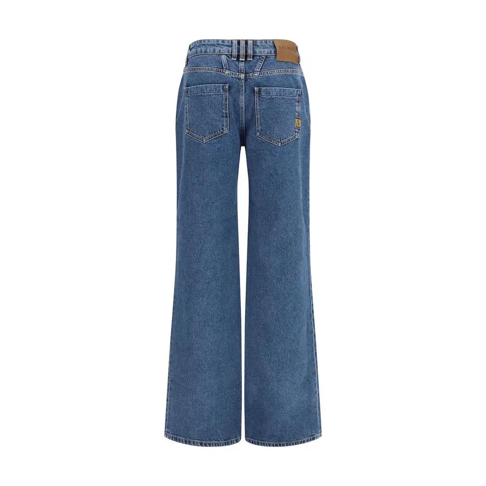 Balmain Jean en denim de coton bleu