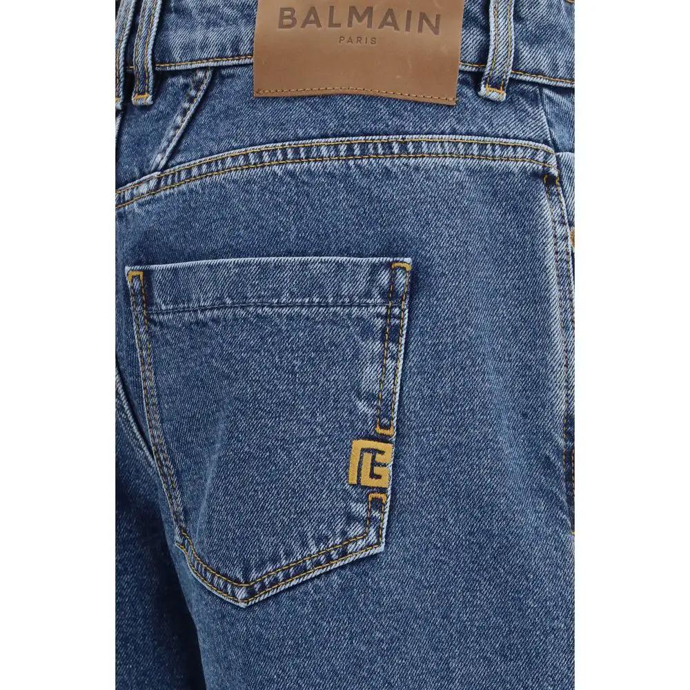 Balmain Jean en denim de coton bleu