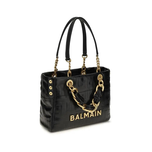 Sac bandoulière Balmain Bos Taurus en cuir de veau noir