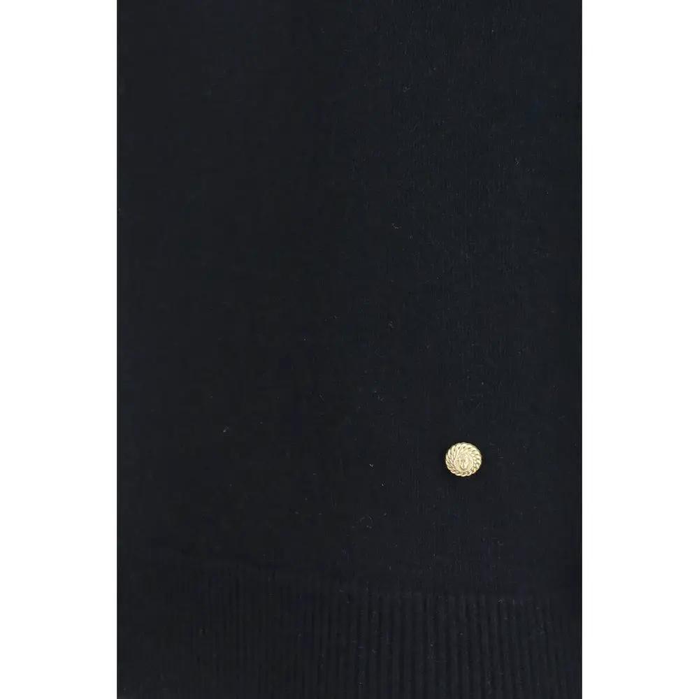 Balmain Black Wool Oves Aries Sleeveles Sweater