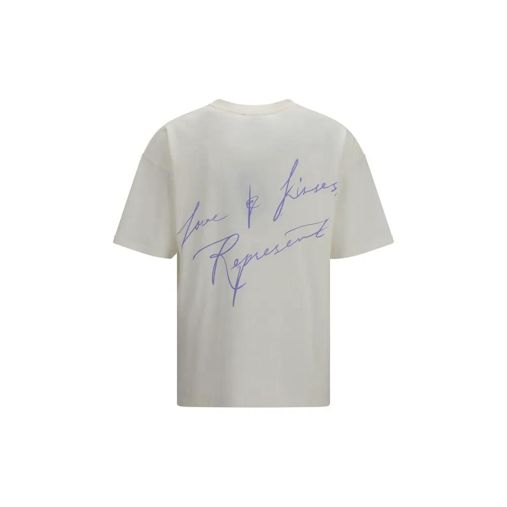 T-shirt en coton blanc Représente