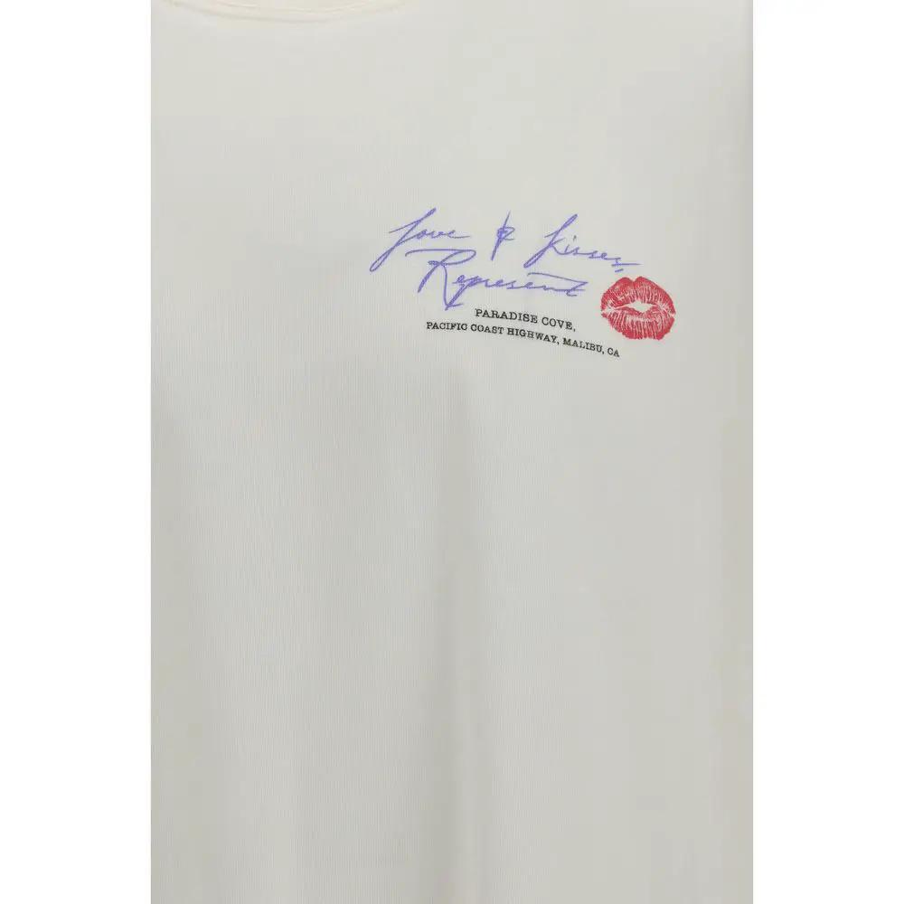 T-shirt en coton blanc Représente