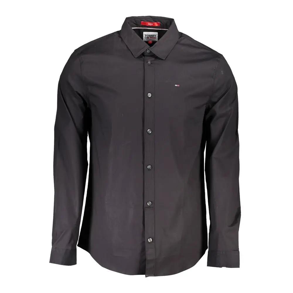 Tommy Hilfiger Chemise noire en coton pour homme