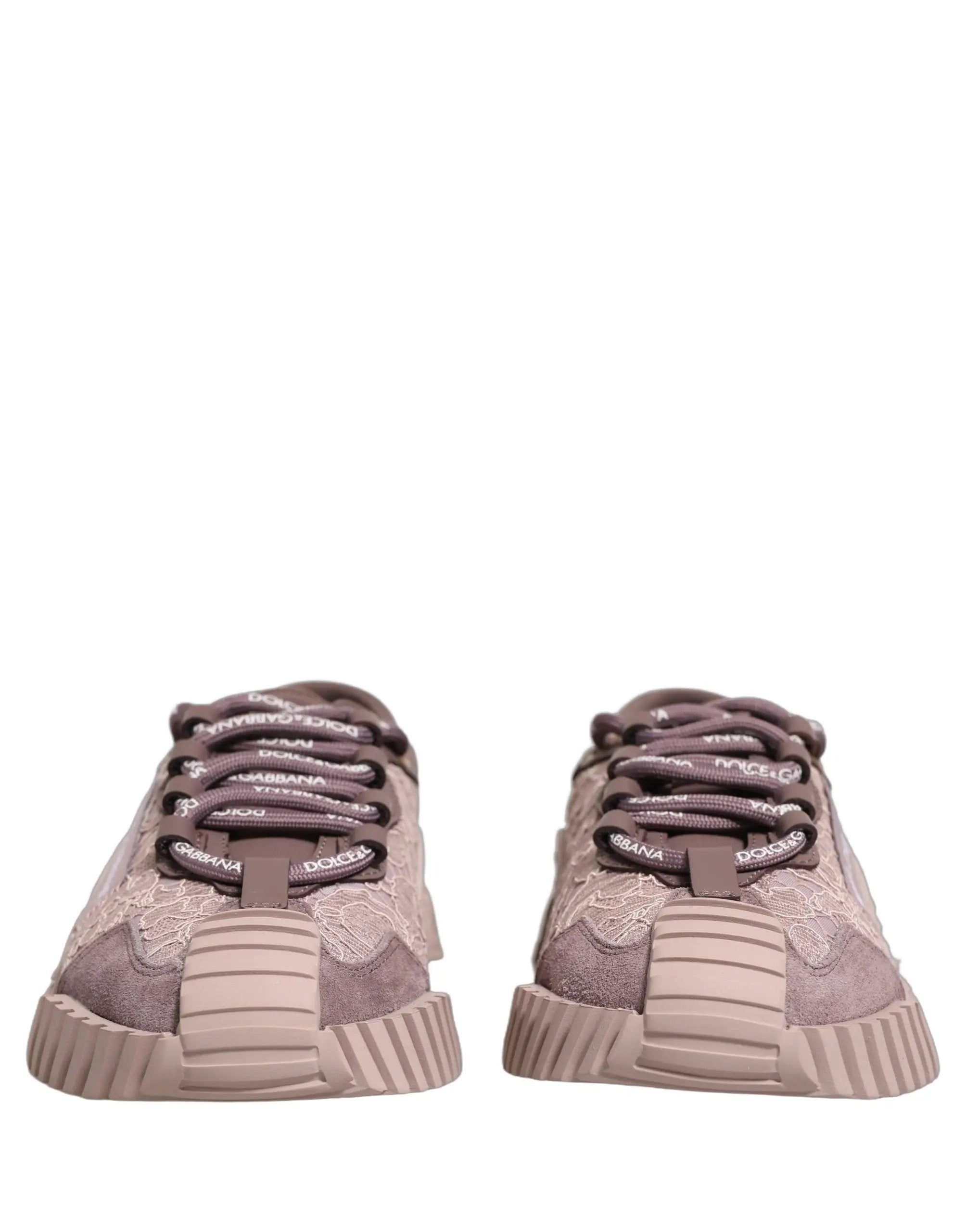 Dolce & Gabbana Pink Lace NS1 Low Top Sneaker Sports Shoes