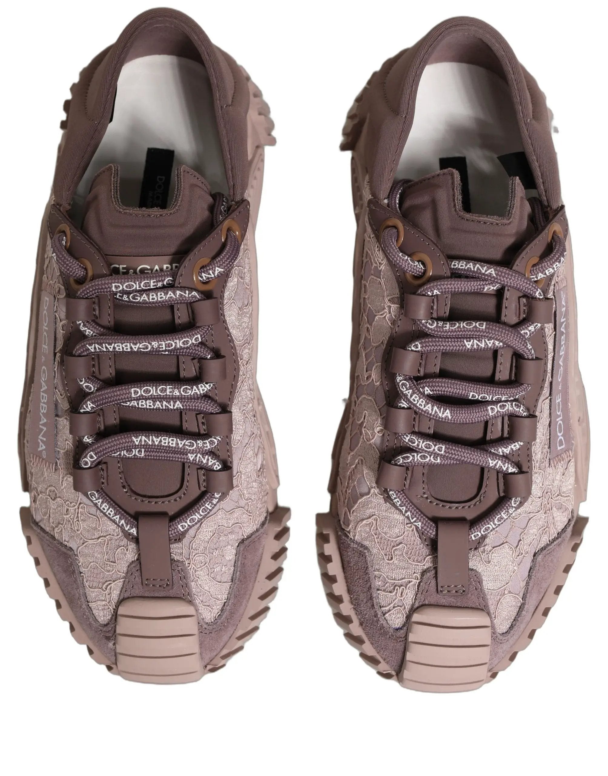 Dolce & Gabbana Pink Lace NS1 Low Top Sneaker Sports Shoes