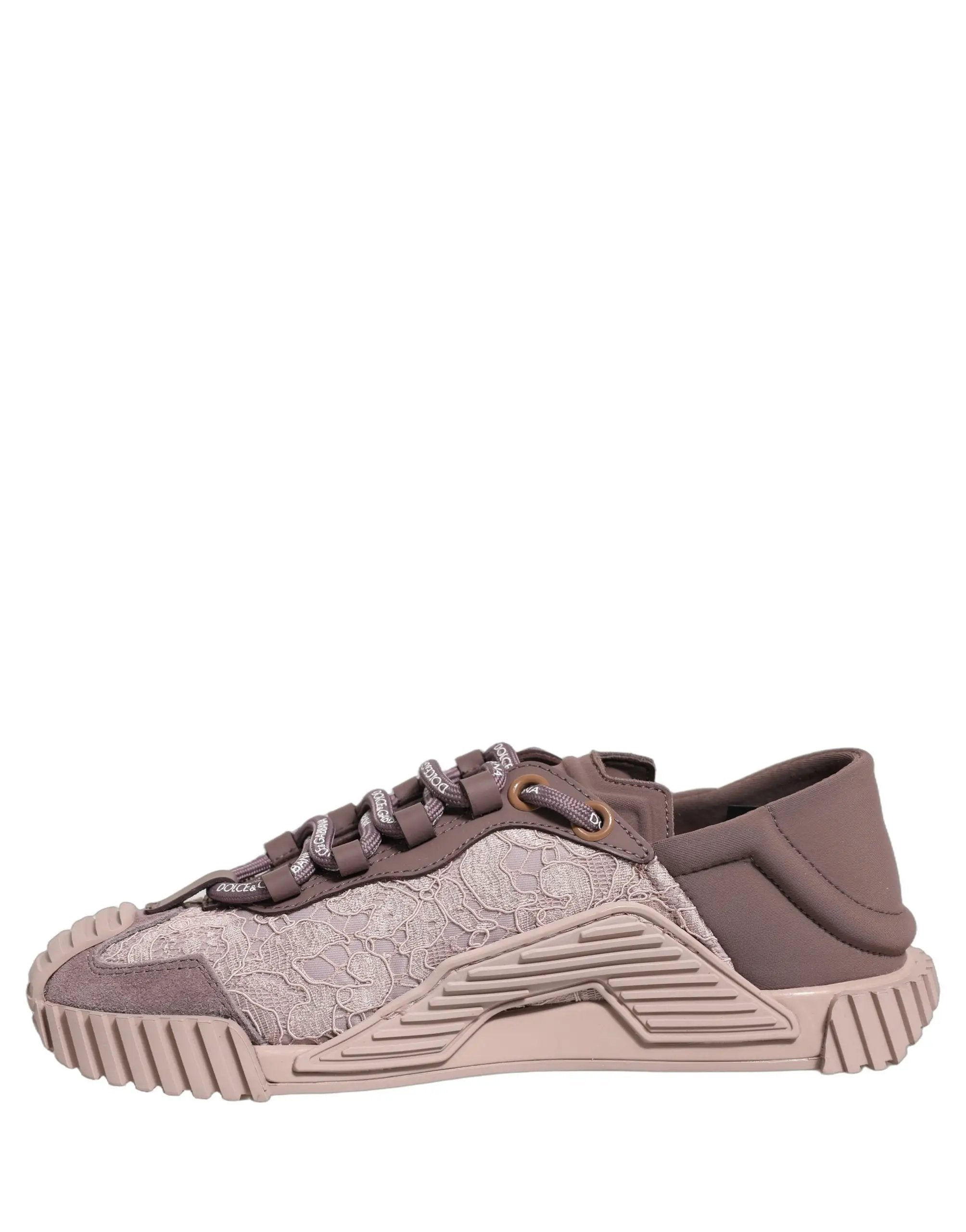 Dolce & Gabbana Pink Lace NS1 Low Top Sneaker Sports Shoes