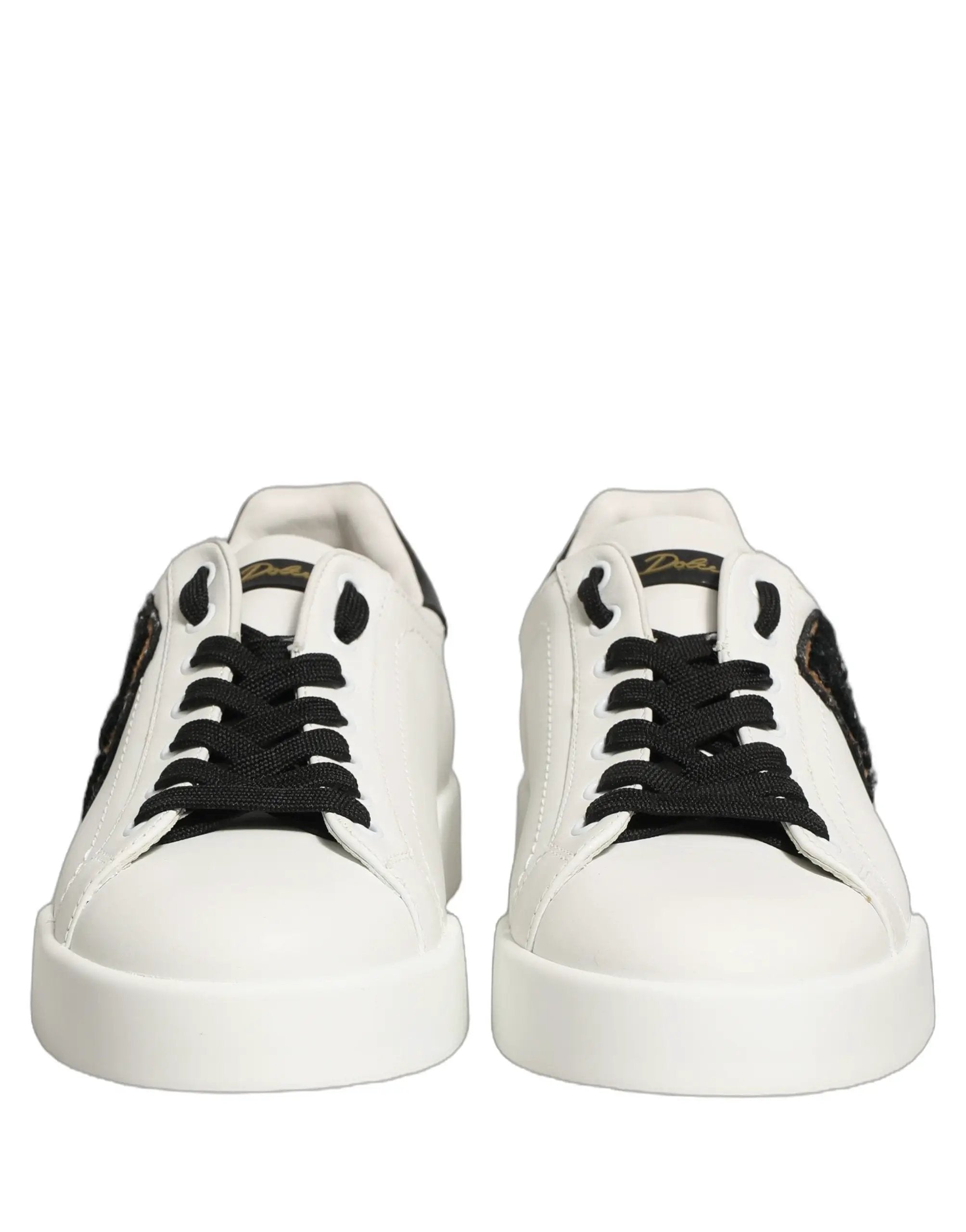 Baskets basses Dolce &amp; Gabbana en cuir blanc avec logo DG