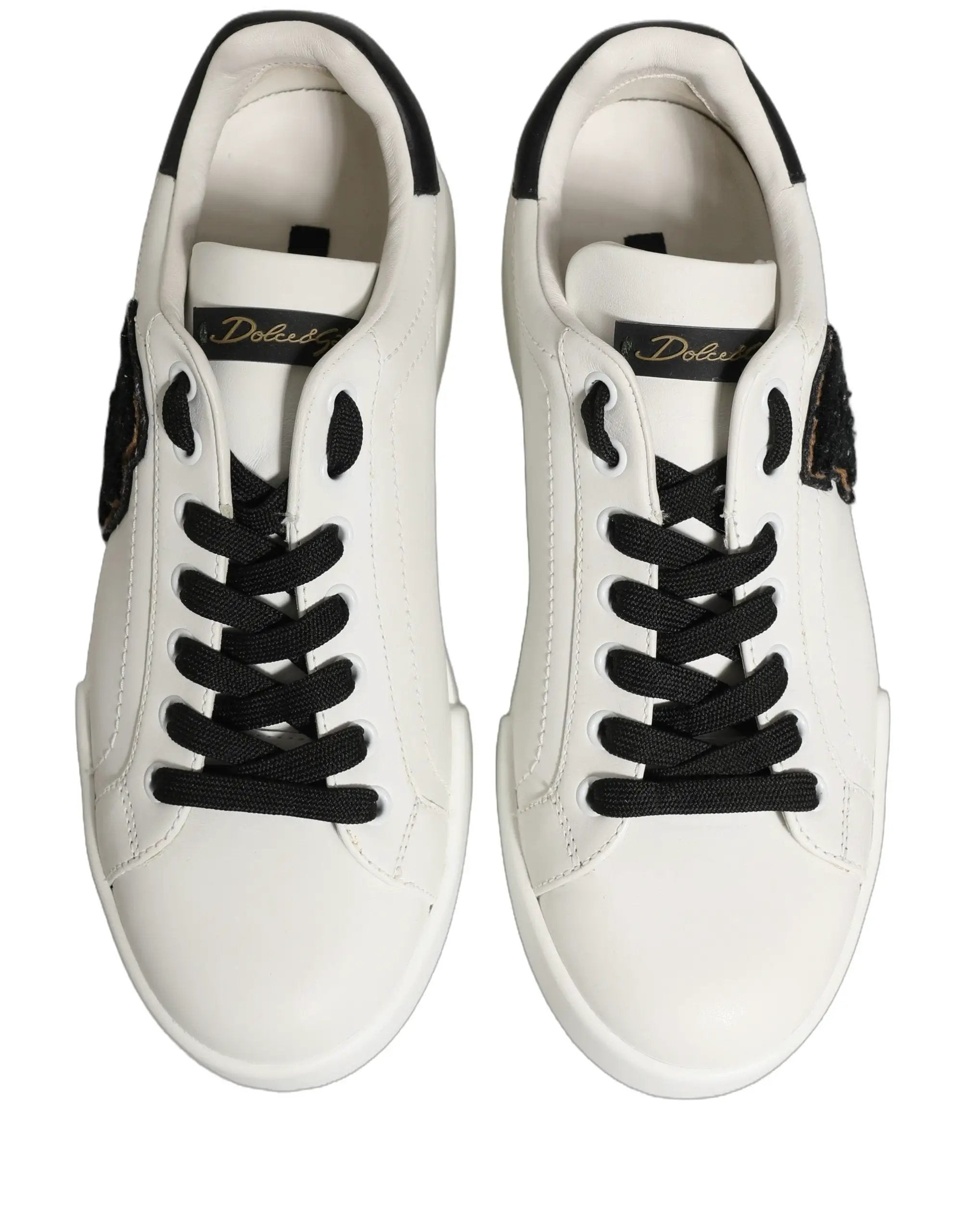 Baskets basses Dolce &amp; Gabbana en cuir blanc avec logo DG