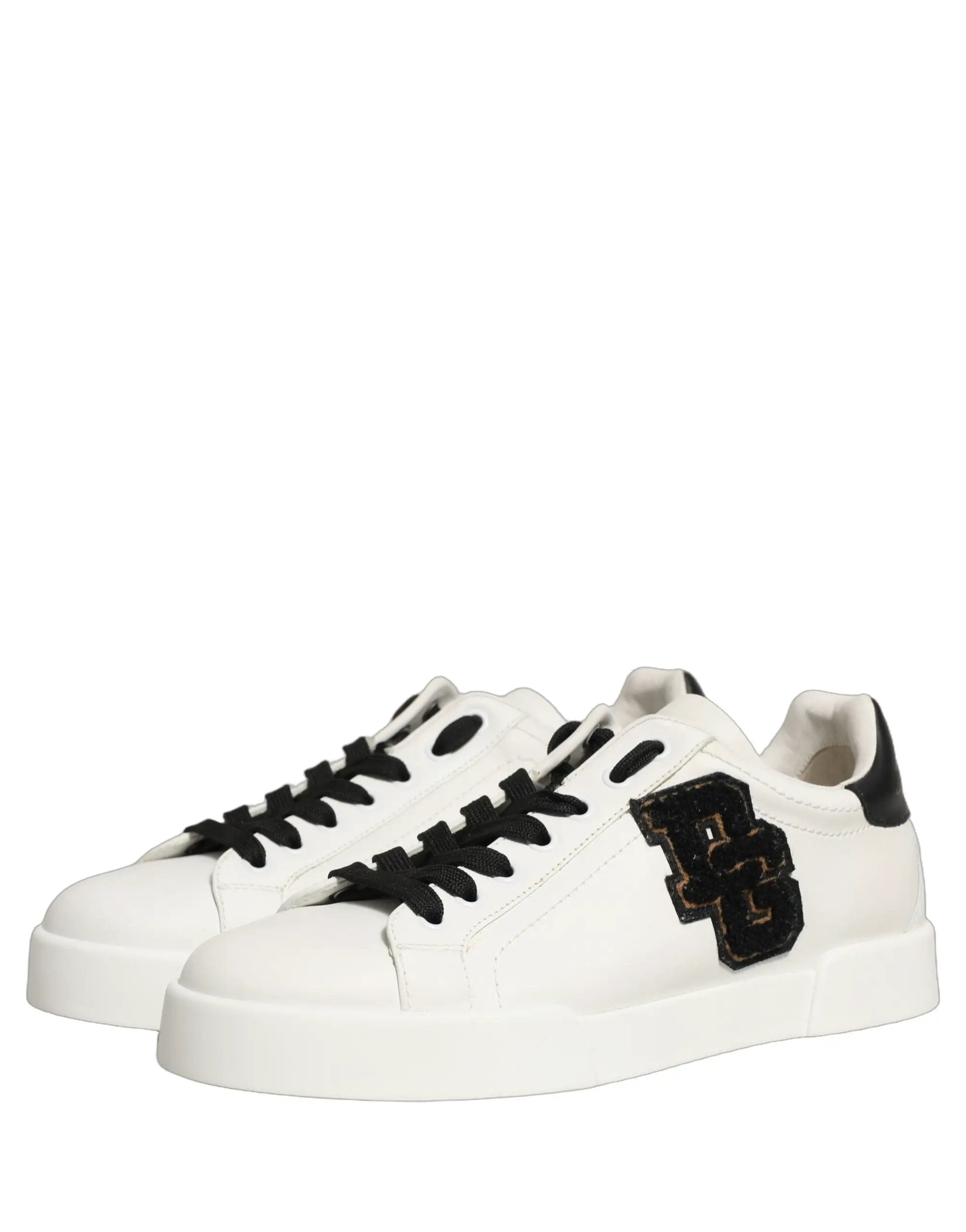 Baskets basses Dolce &amp; Gabbana en cuir blanc avec logo DG