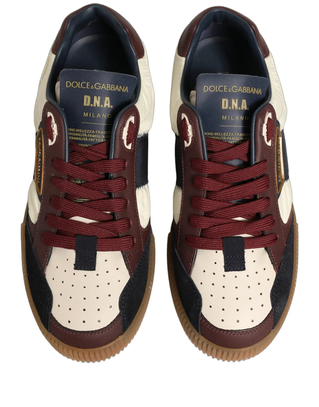 Dolce & Gabbana Multicolor Leather MIAMI Low Top Men Sneakers Shoes