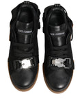 Dolce & Gabbana Baskets basses en cuir noir Chaussures pour hommes