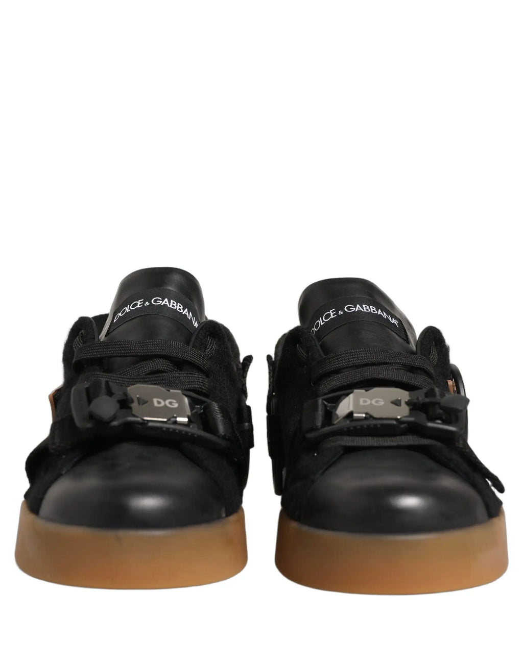Dolce & Gabbana Baskets basses en cuir noir Chaussures pour hommes