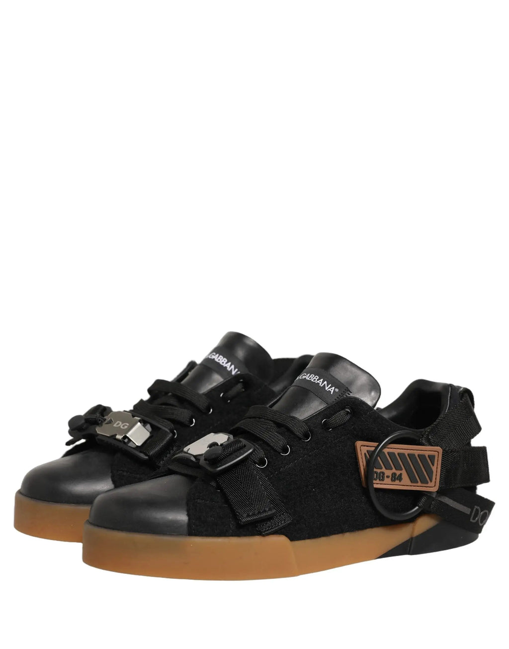 Dolce & Gabbana Baskets basses en cuir noir Chaussures pour hommes