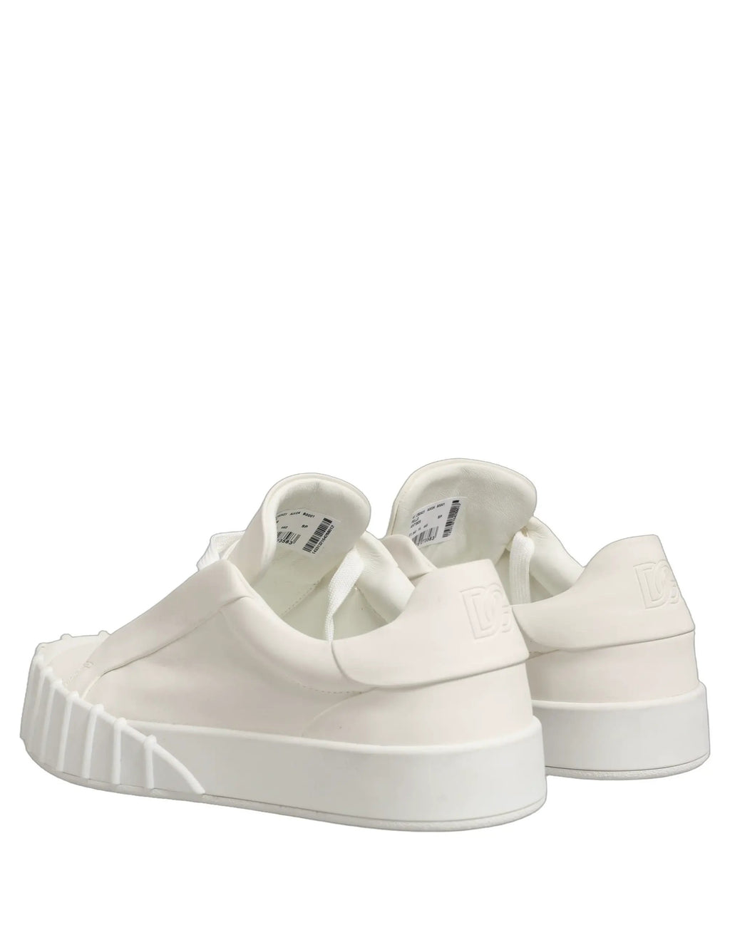 Dolce & Gabbana White Leather Low Top Lace Up Sneakers Shoes