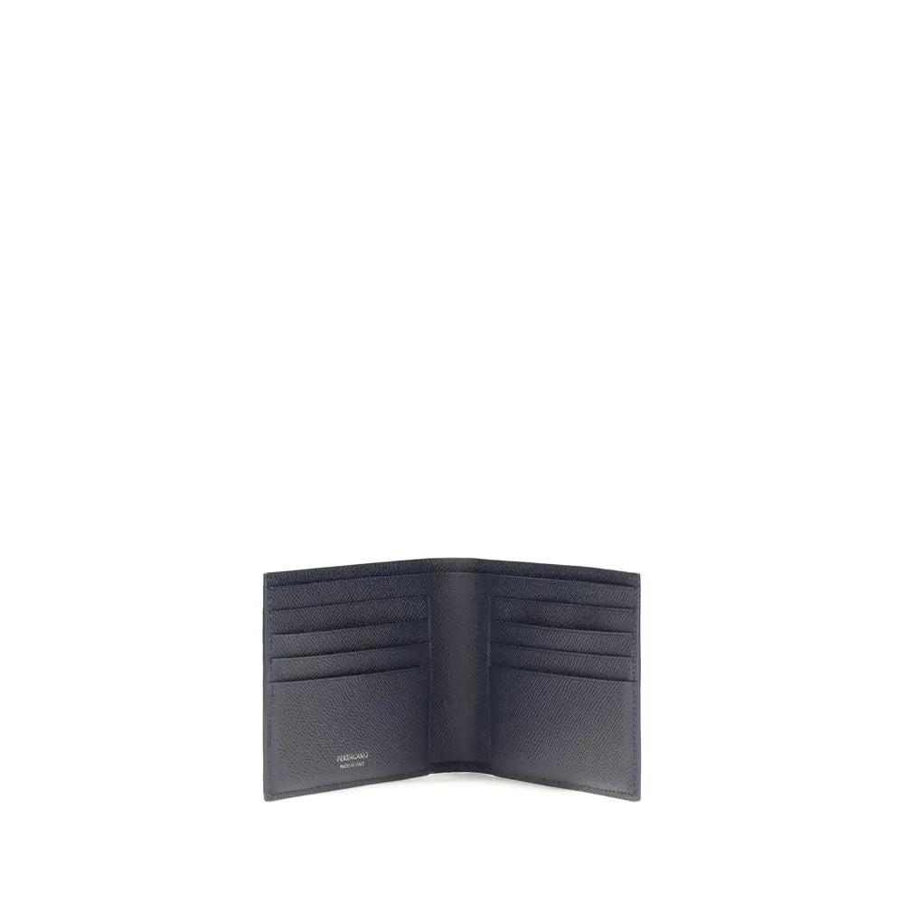 Portefeuille Ferragamo Bos Taurus en cuir de veau bleu