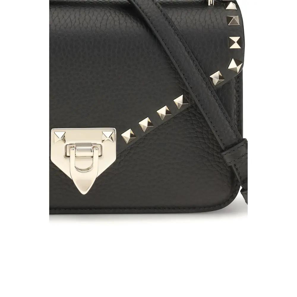 Sac bandoulière Valentino Garavani Bos Taurus en cuir de veau noir