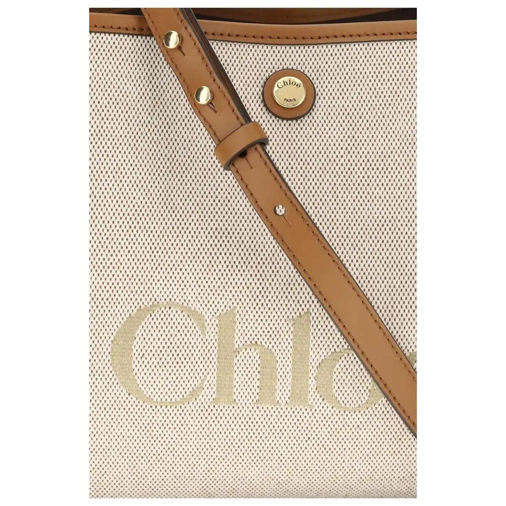 Sac porté épaule Chloé en tissu beige