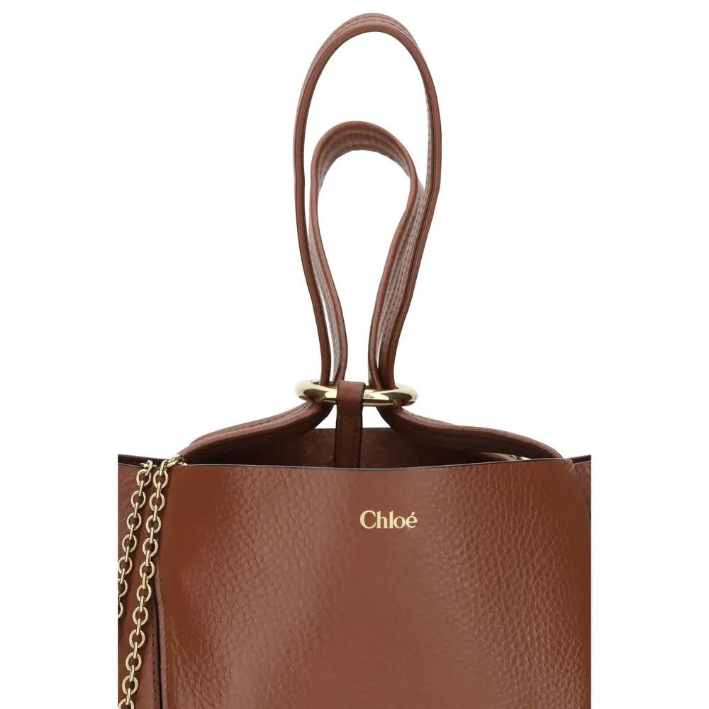 Sac bandoulière Chloé Bos Taurus en cuir de veau marron