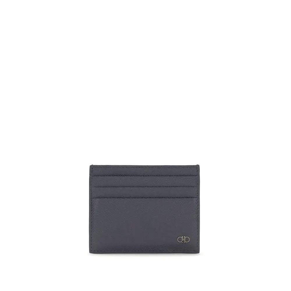 Portefeuille Ferragamo Bos Taurus en cuir de veau bleu