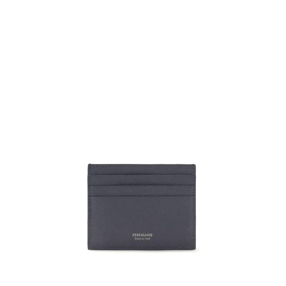 Portefeuille Ferragamo Bos Taurus en cuir de veau bleu