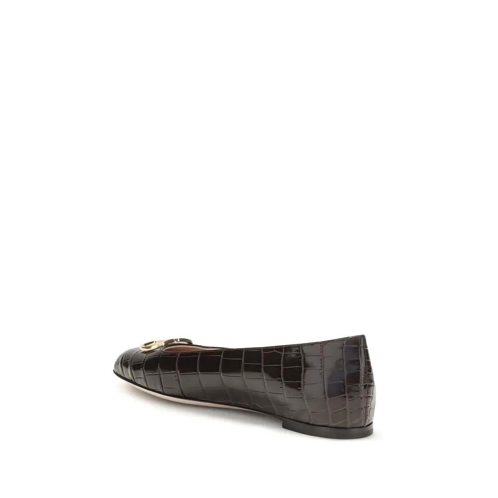Ballerines Valentino Garavani Bos Taurus en cuir de veau marron