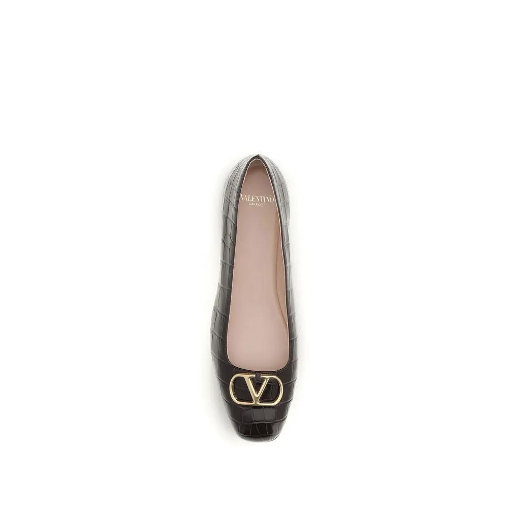 Ballerines Valentino Garavani Bos Taurus en cuir de veau marron