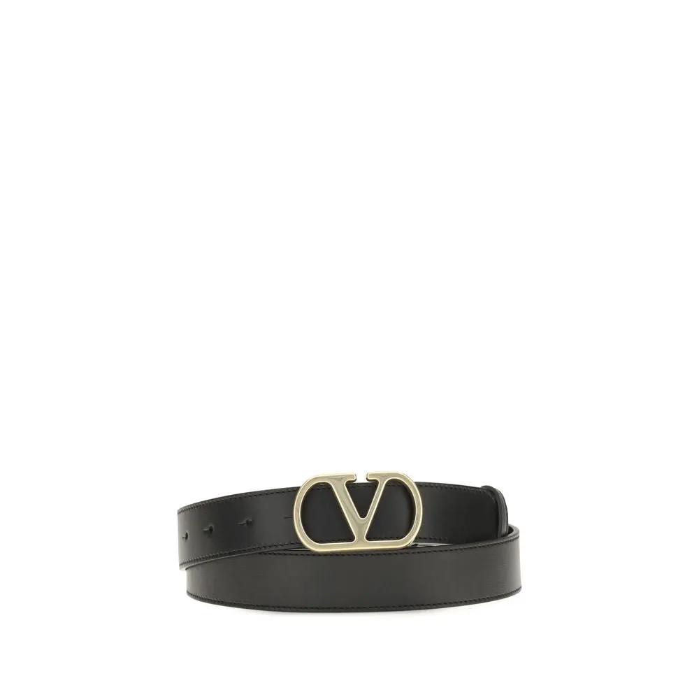 Ceinture Valentino Garavani Bos Taurus Regular en cuir de veau noir