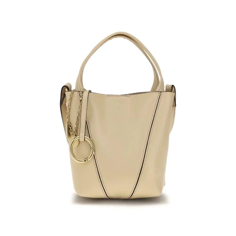 Sac bandoulière Chloé Bos Taurus en cuir de veau beige