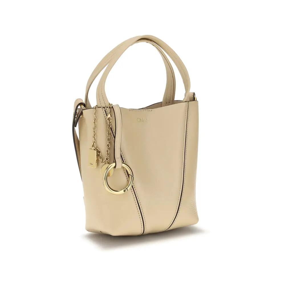 Sac bandoulière Chloé Bos Taurus en cuir de veau beige