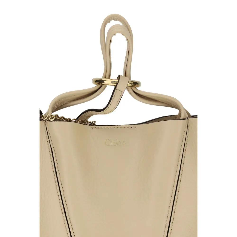 Sac bandoulière Chloé Bos Taurus en cuir de veau beige