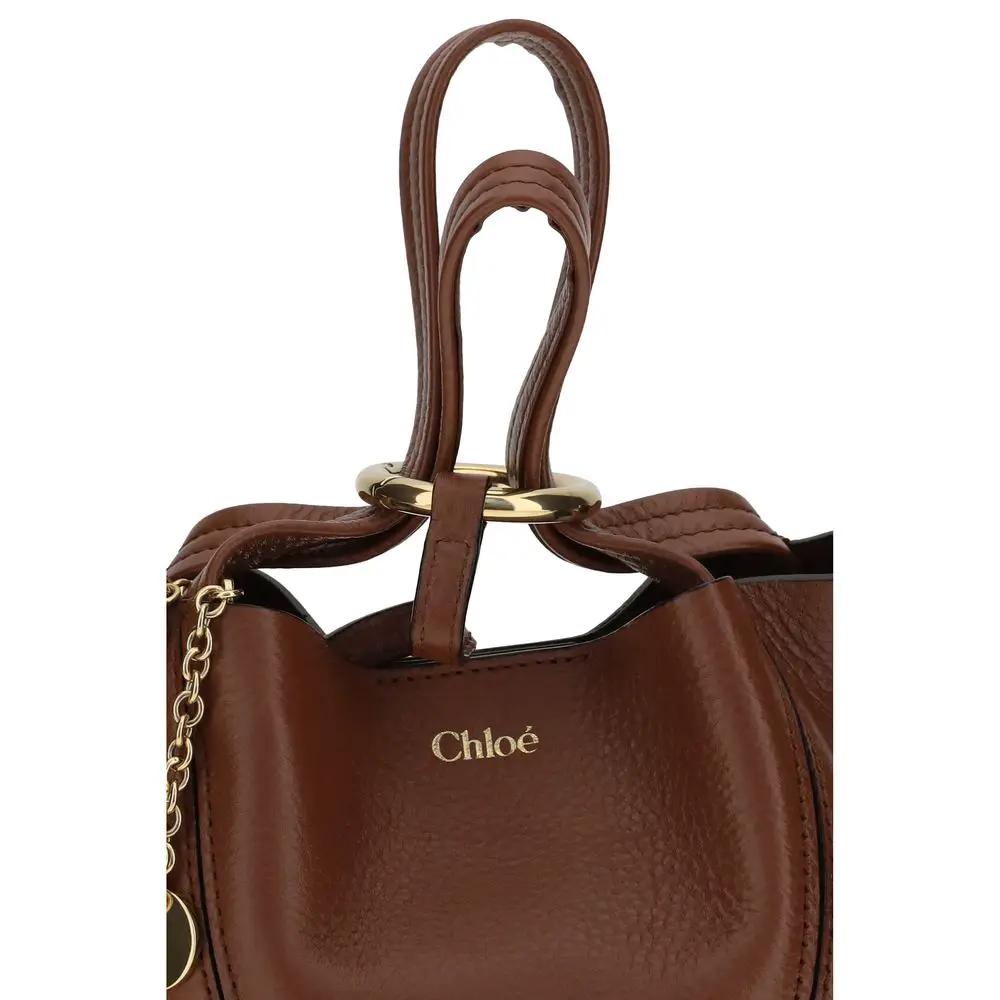 Sac bandoulière Chloé Bos Taurus en cuir de veau marron
